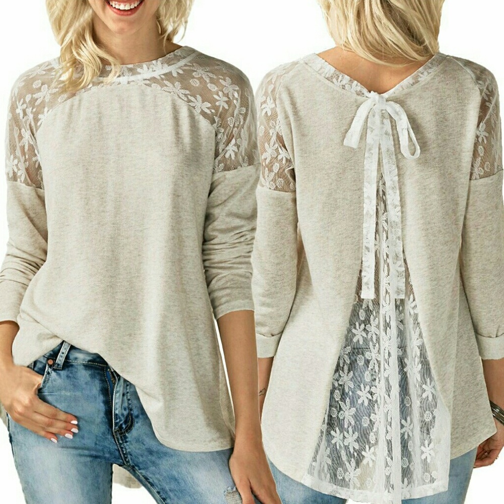 Hot Sale Women Sexy Blouse Long Sleeve Split Back